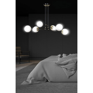 Lampa wisząca Emibig Ognis VI | Szklane kule, czarno-biała