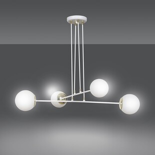 Lampa wisząca Emibig Ognis IV - szkło biało-złote, 75cm