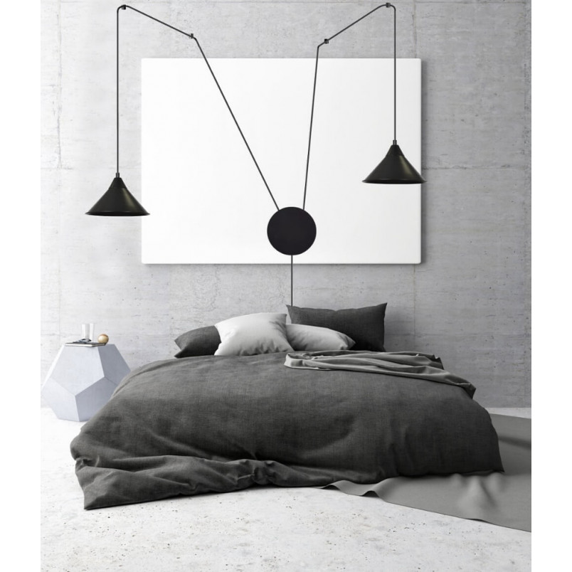 Lampa wisząca Abramo II czarna - Emibig | Loftowa, 2-punktowa