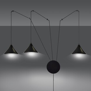 Lampa wisząca Abramo III czarna - Emibig | Loftowa, 3 punkty