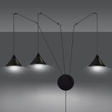 Lampa wisząca Abramo III czarna - Emibig | Loftowa, 3 punkty