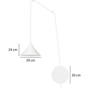 Lampa wisząca/Kinkiet na wysięgniku Abramo 29 biały marki Emibig
