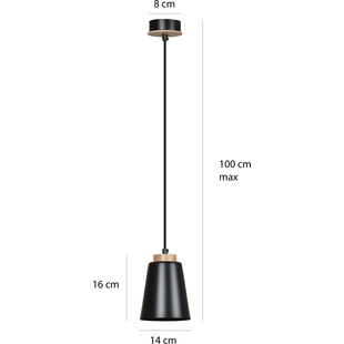 Lampa wisząca BOLERO czarna - Skandynawski design | Emibig