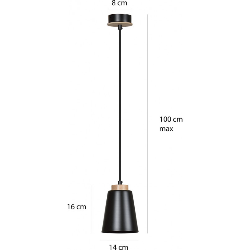 Lampa wisząca BOLERO czarna - Skandynawski design | Emibig