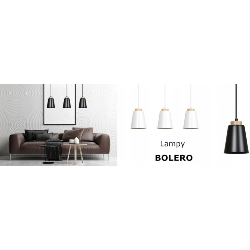 Lampa wisząca BOLERO czarna - Skandynawski design | Emibig