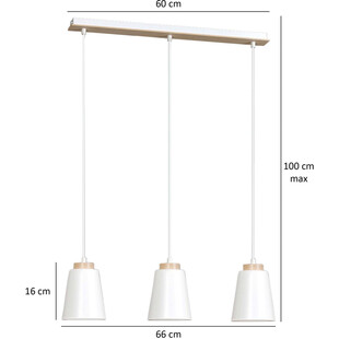Lampa wisząca Bolero 3 - Skandynawska biel | Emibig