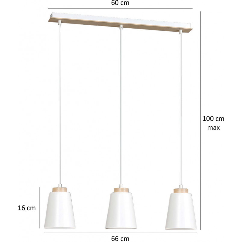 Lampa wisząca Bolero 3 - Skandynawska biel | Emibig
