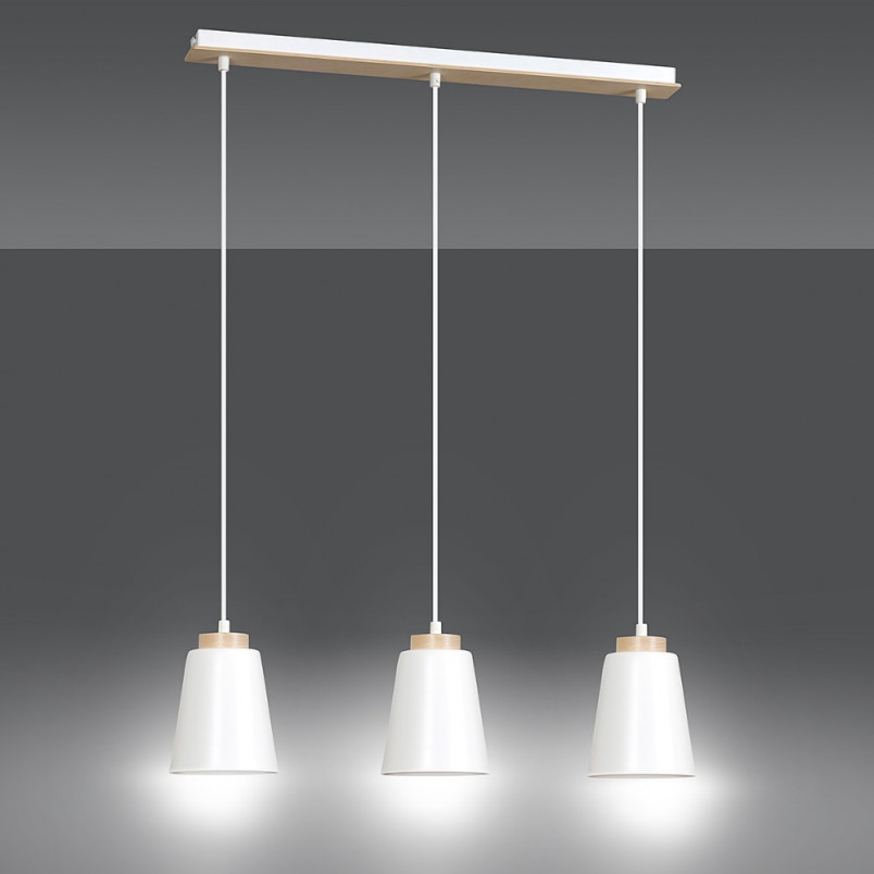 Lampa wisząca Bolero 3 - Skandynawska biel | Emibig