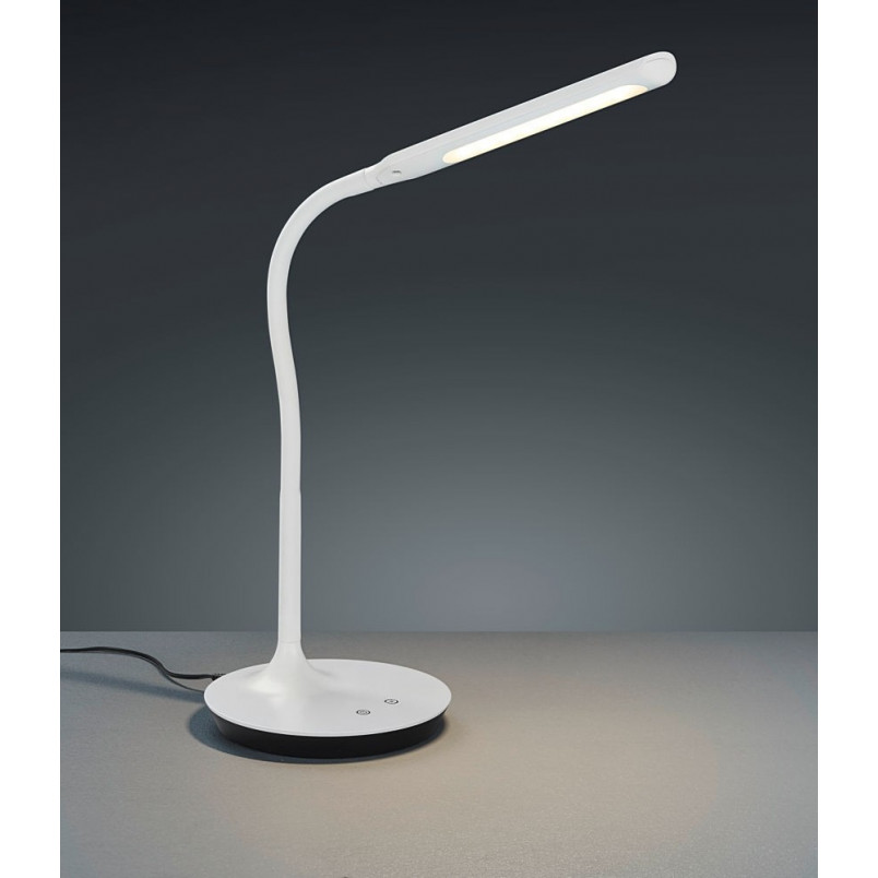 Lampa biurkowa LED Polo biała Trio | Nowoczesne oświetlenie