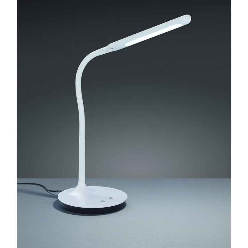 Lampa biurkowa LED Polo biała Trio | Nowoczesne oświetlenie