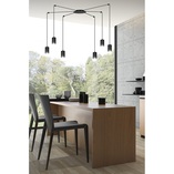 Lampa Wisząca "Pająk" Regulowana Traker VI Czarna - Emibig