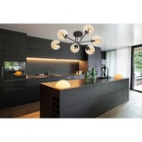 Lampa Sufitowa Brendi 6B - Szklane Kule, Miodowo-Czarna | Emibig
