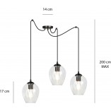 Lampa wisząca "Pająk" Level III | Szkło, E27 | Emibig