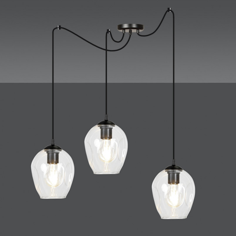 Lampa wisząca "Pająk" Level III | Szkło, E27 | Emibig