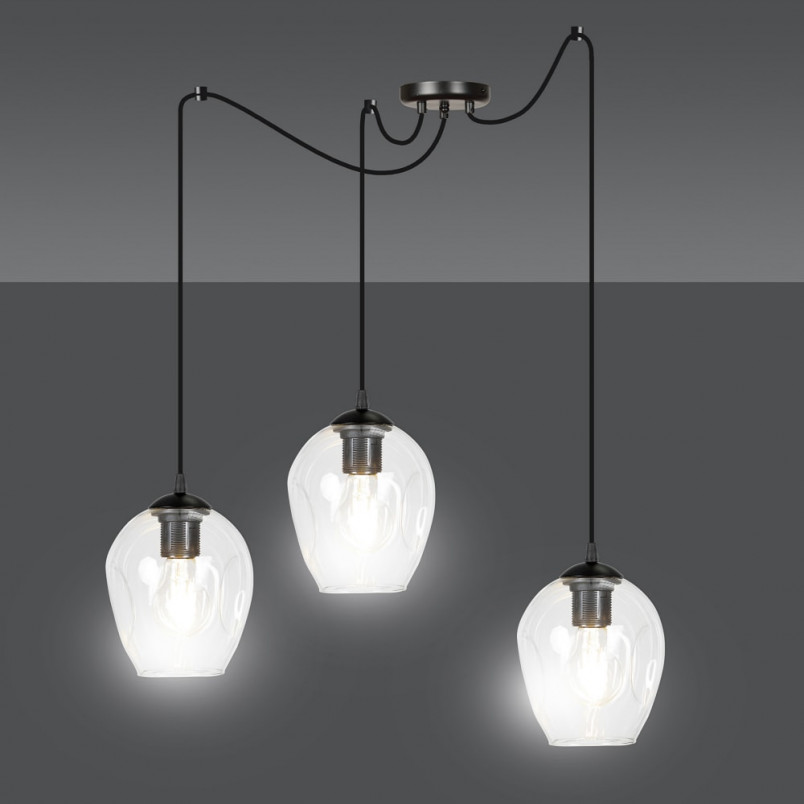 Lampa wisząca "Pająk" Level III | Szkło, E27 | Emibig