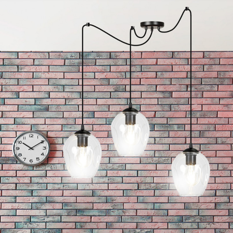 Lampa wisząca "Pająk" Level III | Szkło, E27 | Emibig