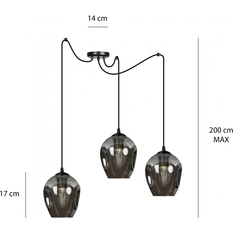 Lampa wisząca szklana "Pająk" Level III | Emibig