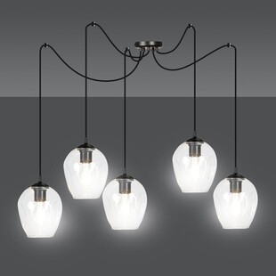 Lampa Wisząca Pająk Level V Emibig | Szkło Czarno-Przezroczyste