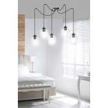 Lampa Wisząca Pająk Level V Emibig | Szkło Czarno-Przezroczyste
