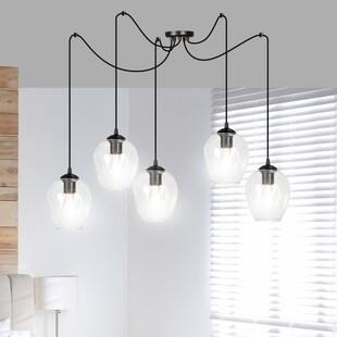 Lampa Wisząca Pająk Level V Emibig | Szkło Czarno-Przezroczyste