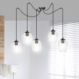 Lampa Wisząca Pająk Level V Emibig | Szkło Czarno-Przezroczyste