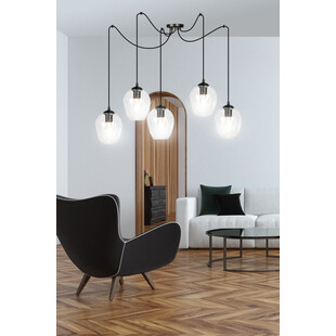Lampa Wisząca Pająk Level V Emibig | Szkło Czarno-Przezroczyste