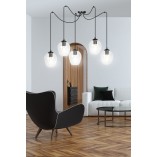 Lampa Wisząca Pająk Level V Emibig | Szkło Czarno-Przezroczyste