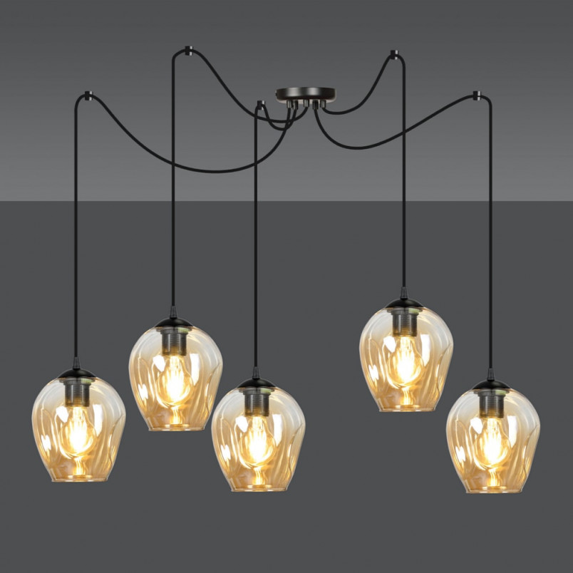 Lampa wisząca "Pająk" Level V - Emibig | Szkło, E27