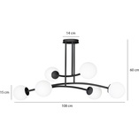 Lampa Sufitowa Kule Szklane Halldor VI | Emibig