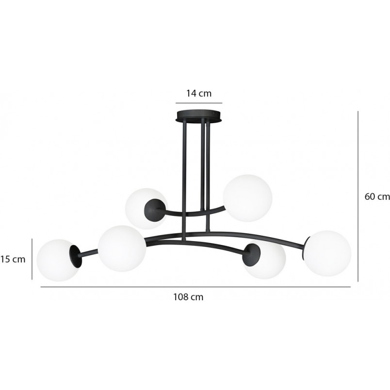 Lampa Sufitowa Kule Szklane Halldor VI | Emibig