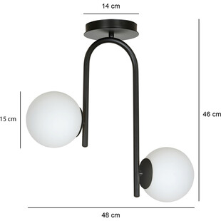 Lampa sufitowa kule szklane Kalf II biało-czarna marki Emibig