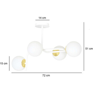 Lampa sufitowa szklane kule Ragnar 4A biało-złota marki Emibig