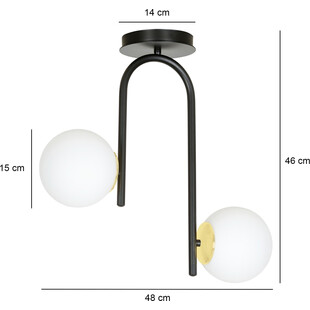 Lampa sufitowa szklane kule Ragnar 2 biało-czarna marki Emibig