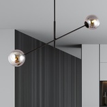 Lampa sufitowa LINEAR - 2 kule, grafit/czarny | Emibig