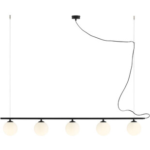 Lampa wisząca szklane kule Beryl Glass V 140cm biał-czarna Aldex