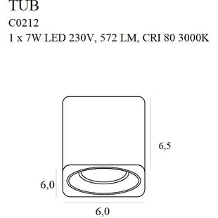 Lampa spot Tub Square LED 6cm czarna MaxLight - Oświetlenie