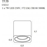 Lampa spot Tub Square LED 6cm czarna MaxLight - Oświetlenie