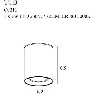 Lampa spot Tub Round LED czarna - MaxLight | Oświetlenie