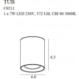 Lampa spot Tub Round LED czarna - MaxLight | Oświetlenie