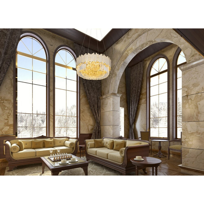Lampa wisząca Trend złota kryształowa MaxLight | Elegancki żyrandol