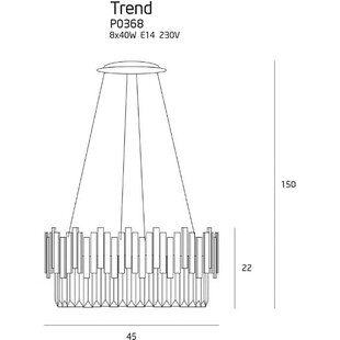 Lampa wisząca Trend złota kryształowa MaxLight | Elegancki żyrandol