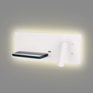 Kinkiet Superior LED biały MaxLight z USB i Indukcją