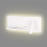 Kinkiety podwójne | Kinkiet z usb i ładowarką indukcyjną Superior LED biały MaxLight do sypialni i salonu