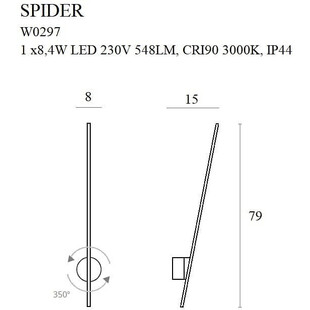 Kinkiet LED Spider - Złoty, Nowoczesny | MaxLight
