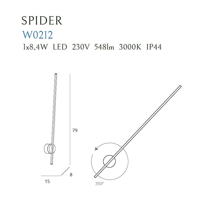Kinkiet łazienkowy LED Spider biały MaxLight | Nowoczesny