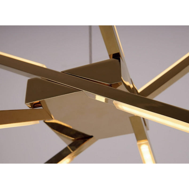 Lampa Spider LED złota 114cm | Nowoczesny żyrandol MaxLight