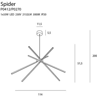 Lampa Wisząca Spider LED Czarna | MaxLight - Nowoczesne Oświetlenie