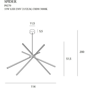 Lampa Spider LED biała | Nowoczesny Żyrandol MaxLight