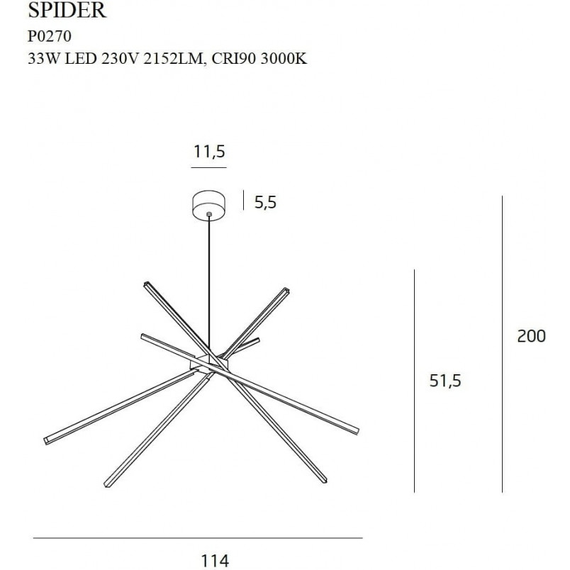 Lampa Spider LED biała | Nowoczesny Żyrandol MaxLight