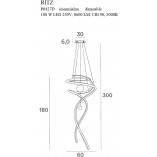 Lampa Wisząca Glamour Ritz LED Złota | MaxLight